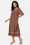 Naiduhall Cotton Mid Length Nightdress - Navy Blue — thumbnail 2